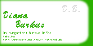 diana burkus business card