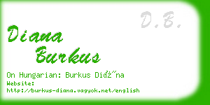diana burkus business card
